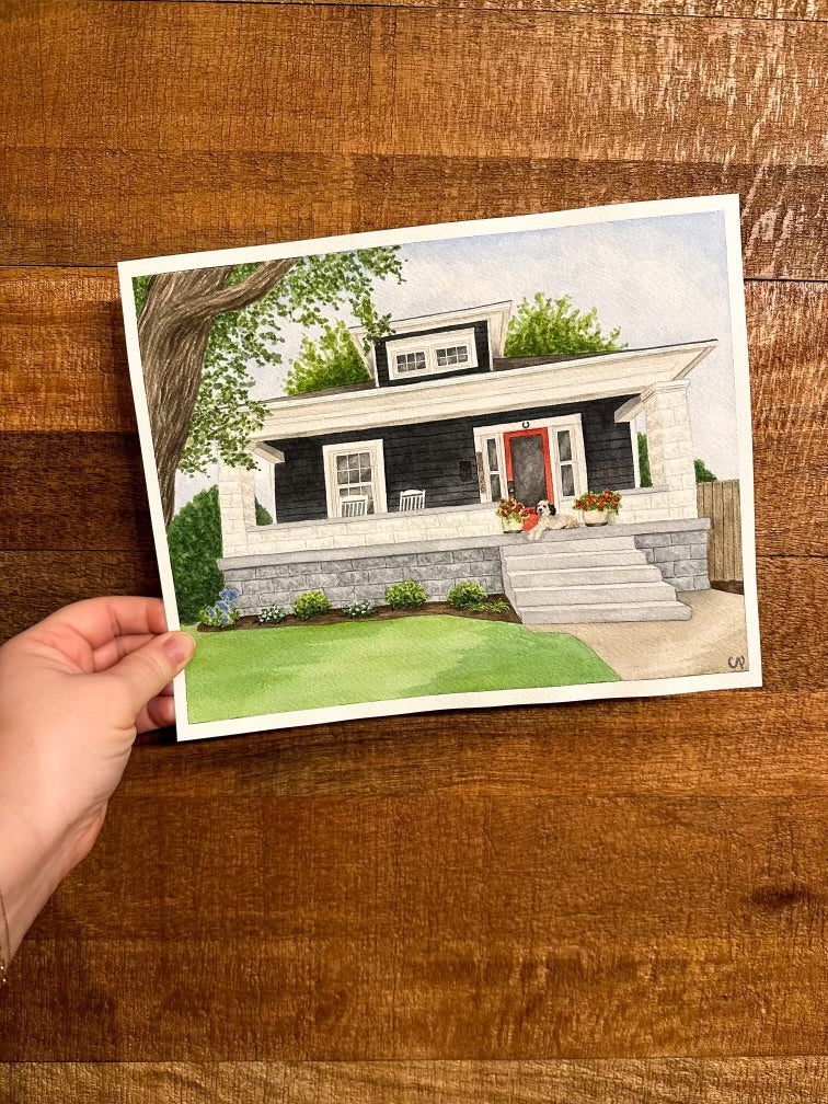 Custom Watercolor House Portrait