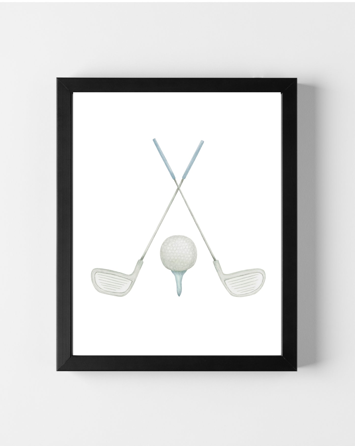 Sports Watercolor Print - Golf Clubs