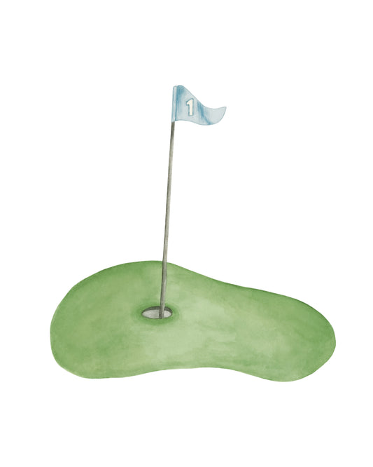 Sports Watercolor Digital Download - Golf Flag