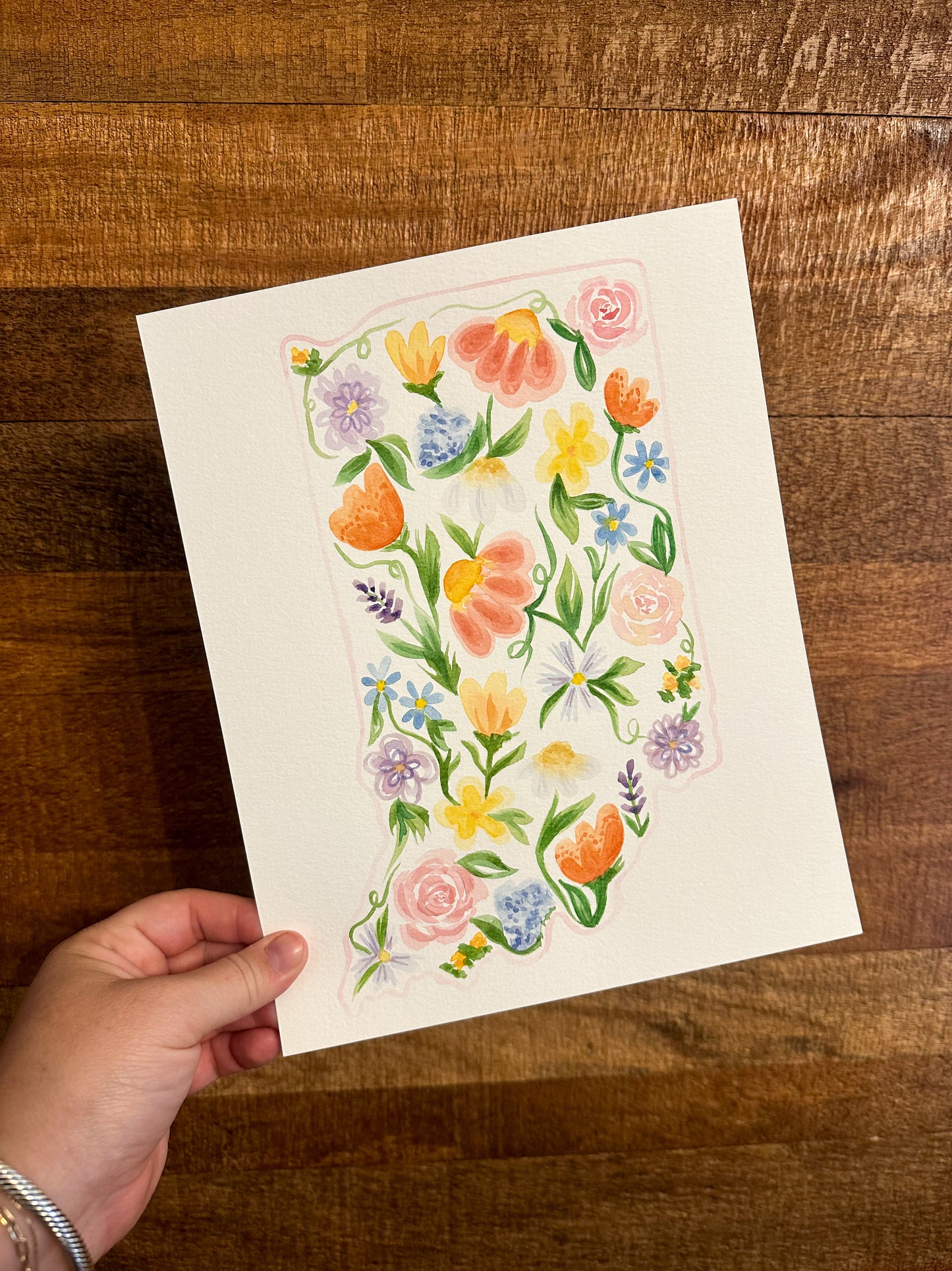 Floral Indiana Watercolor Painting - 2 of 3