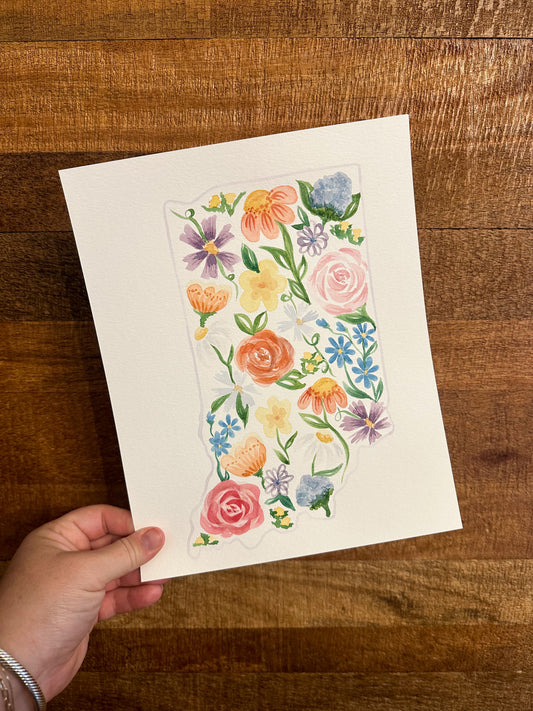 Floral Indiana Watercolor Painting - 1 of 3