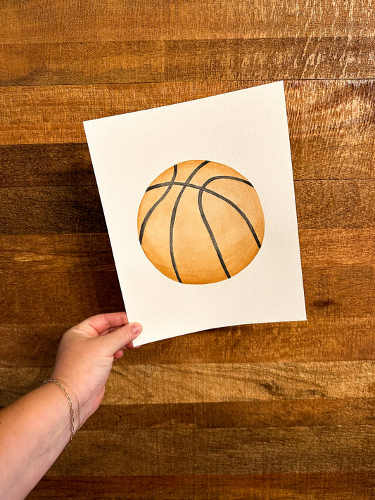 Sports Watercolor Print - Basketball