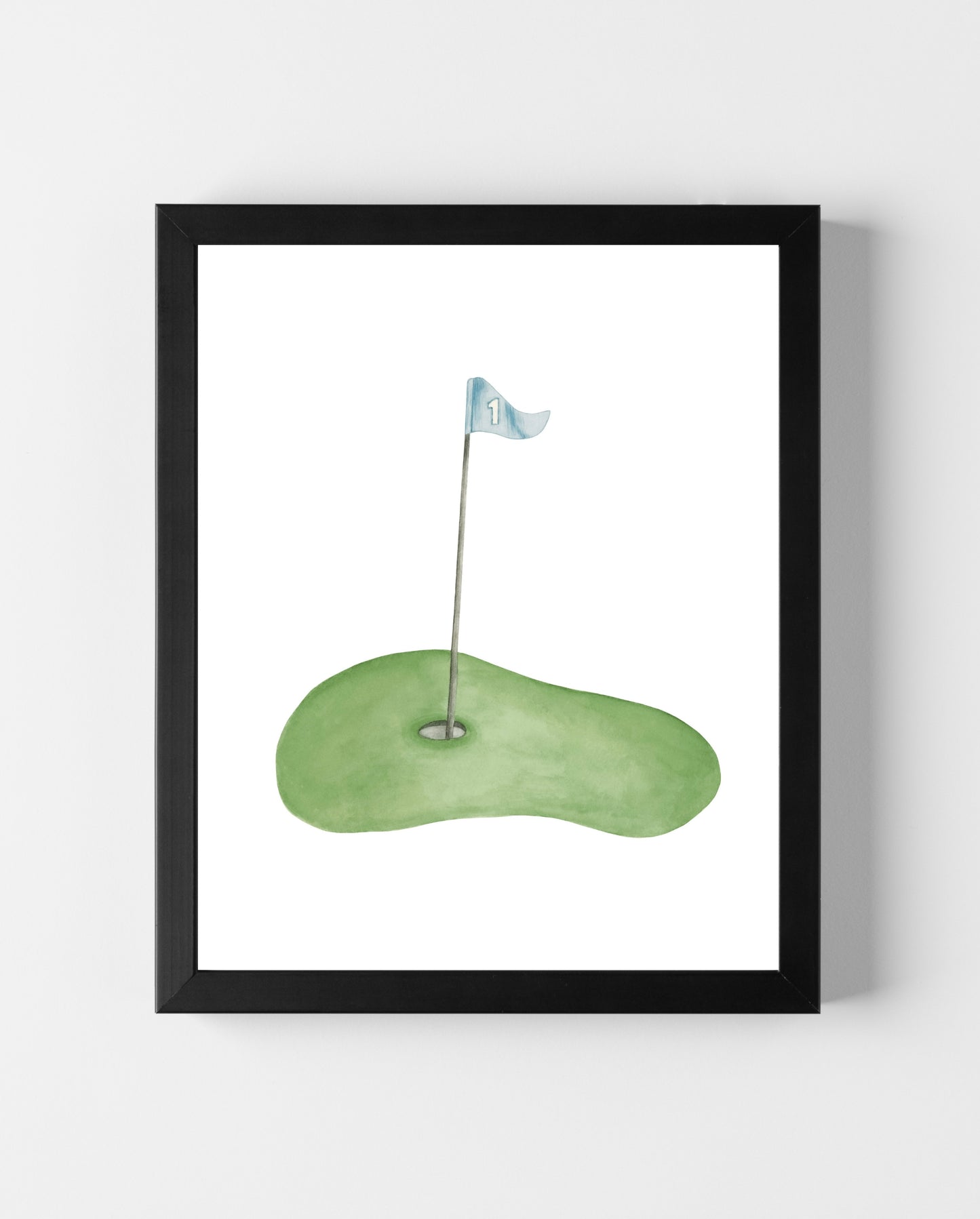 Sports Watercolor Print - Golf Flag