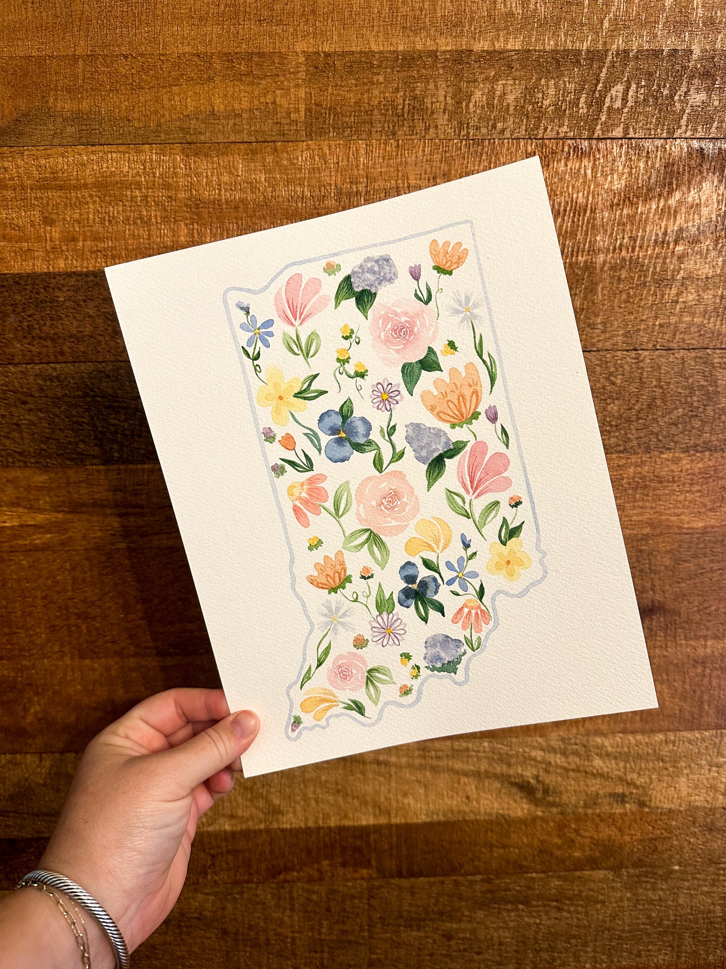 Floral Indiana Watercolor Painting - 3 of 3