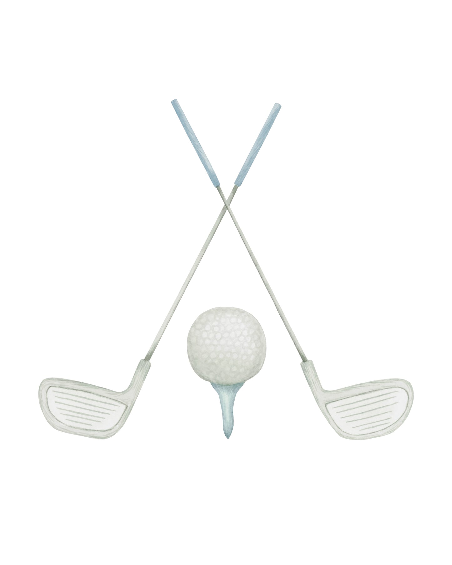 Sports Watercolor Print - Golf Clubs