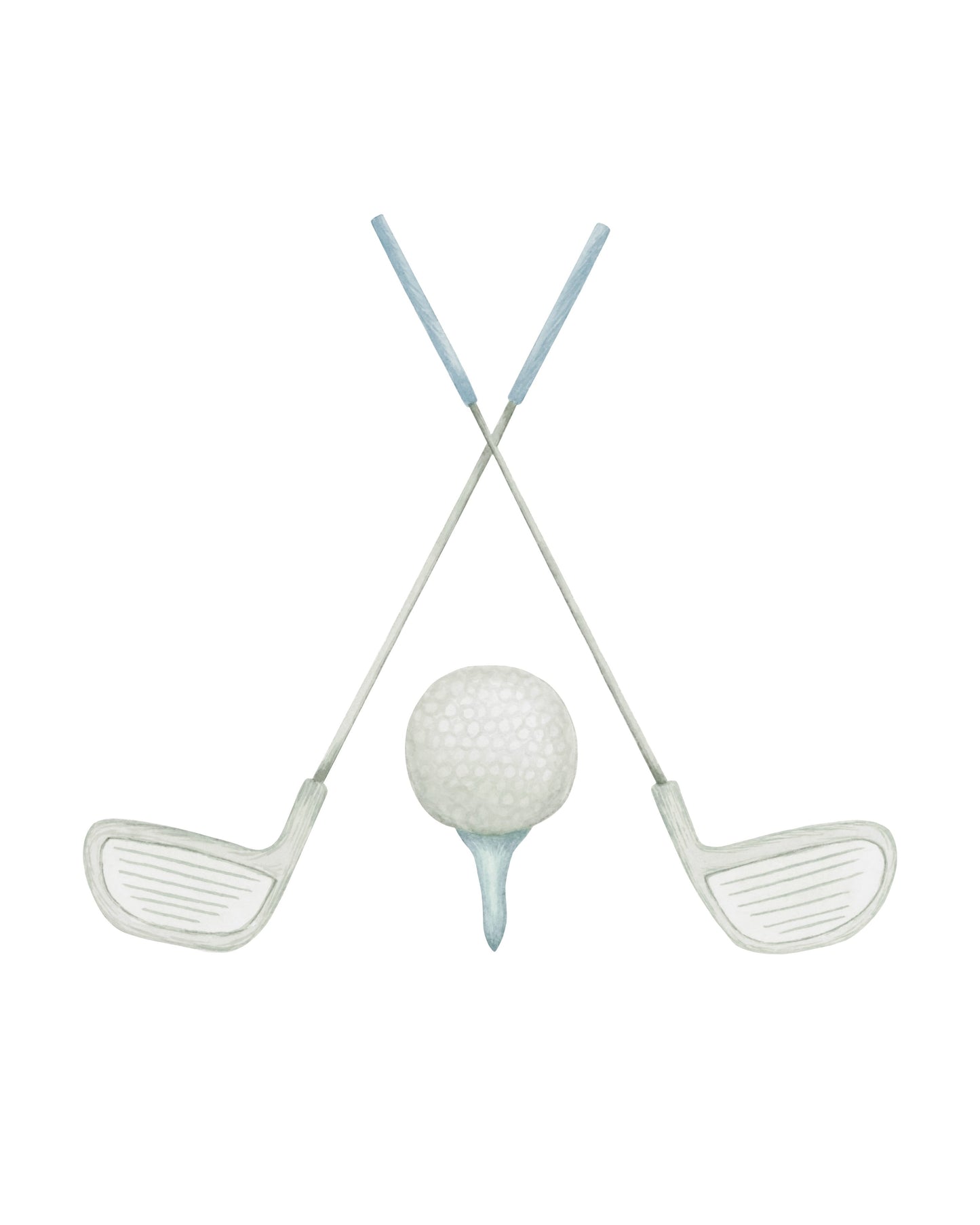 Sports Watercolor Digital Download - Golf Clubs