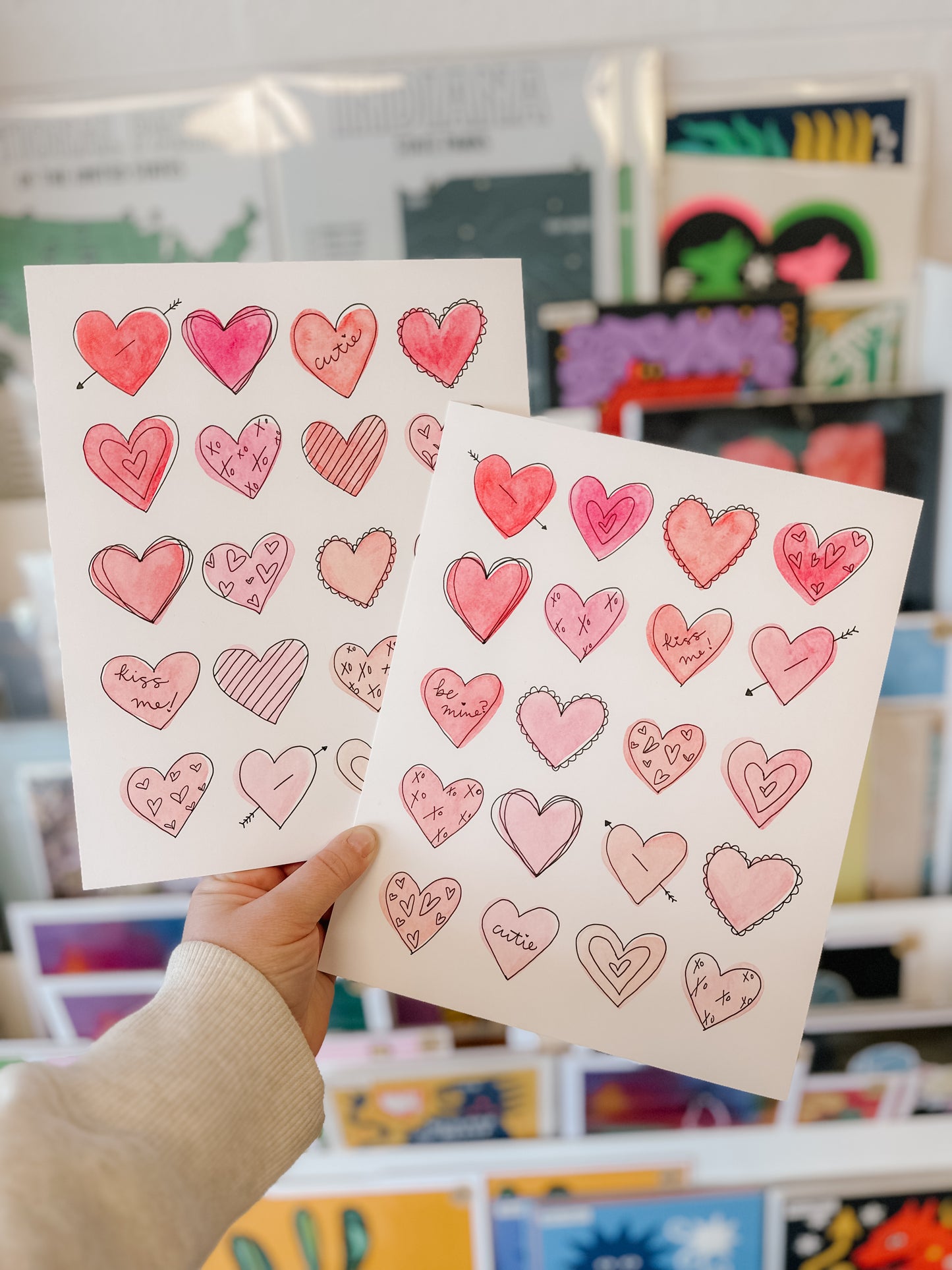 Watercolor Hearts